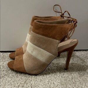 BCBGeneration Tan and Cream Heels
